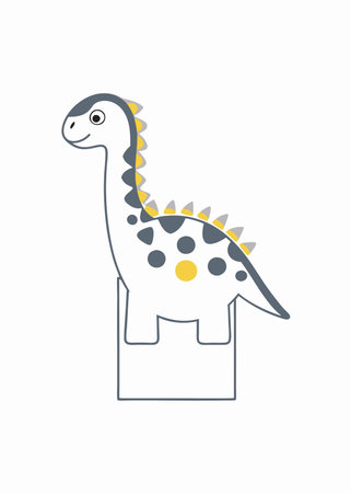 Dinosaur illustration on white backgroundのイラスト素材