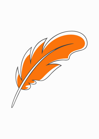 Feather illustration on white backgroundのイラスト素材