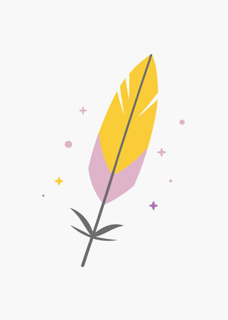 Feather illustration on white backgroundのイラスト素材