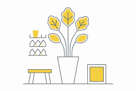 Indoor plant illustration on white backgroundのイラスト素材