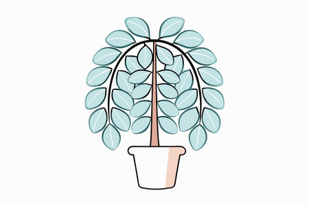 Indoor plant illustration on white backgroundのイラスト素材