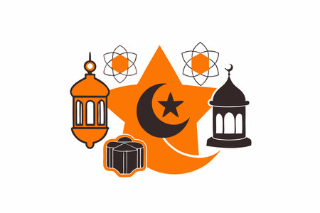 Islamic elements vector on white backgroundのイラスト素材