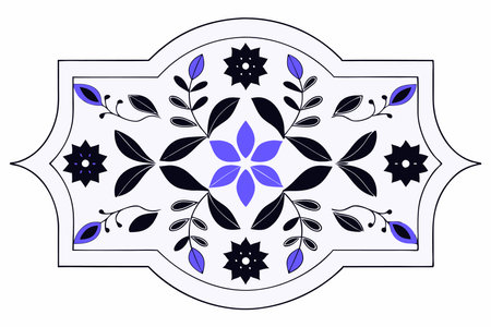 Islamic floral decoration on white backgroundのイラスト素材