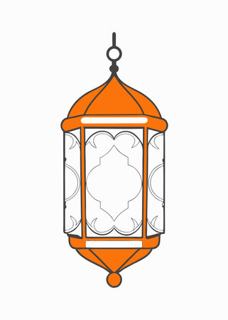 Islamic lantern illustration on white backgroundのイラスト素材