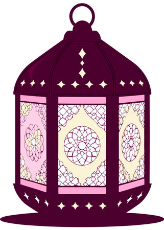 Islamic lantern illustration on white backgroundのイラスト素材