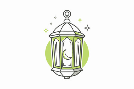 Islamic lantern illustration on white backgroundのイラスト素材
