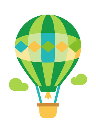 Minimalist Big hot air balloon on white backgroundのイラスト素材