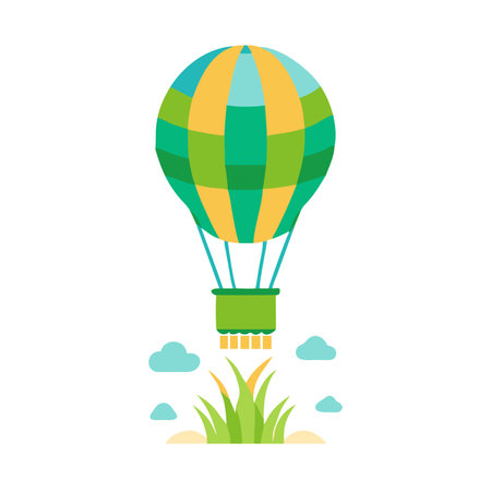 Minimalist Big hot air balloon on white backgroundのイラスト素材