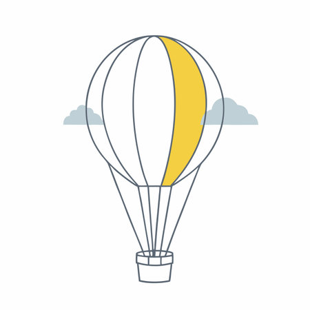 Minimalist Big hot air balloon on white backgroundのイラスト素材