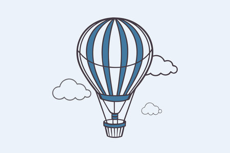 Minimalist Big hot air balloon on white backgroundのイラスト素材