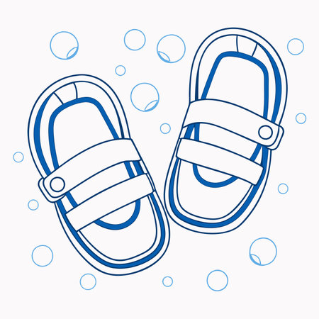 Minimalist Baby cute sandals on white backgroundのイラスト素材