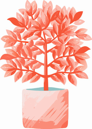 Indoor plant illustration on white backgroundのイラスト素材