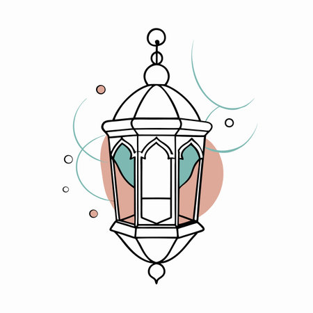 Decorative Islamic lantern illustrationのイラスト素材