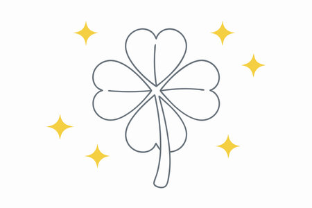 Minimalist Clover on white backgroundのイラスト素材