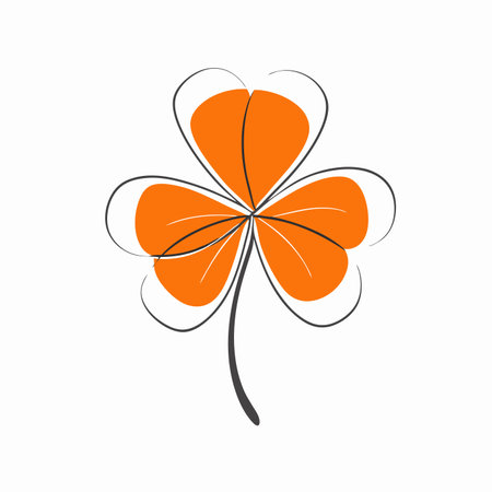 Minimalist Clover on white backgroundのイラスト素材