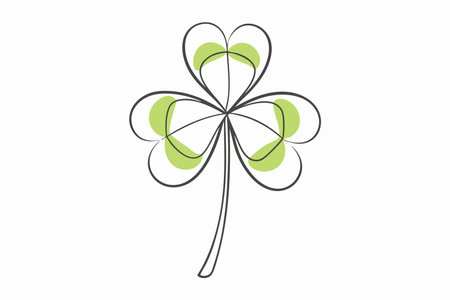 Minimalist Clover on white backgroundのイラスト素材
