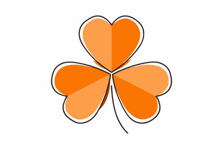 Minimalist Clover on white backgroundのイラスト素材