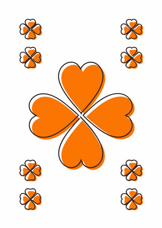 Minimalist Clover on white backgroundのイラスト素材