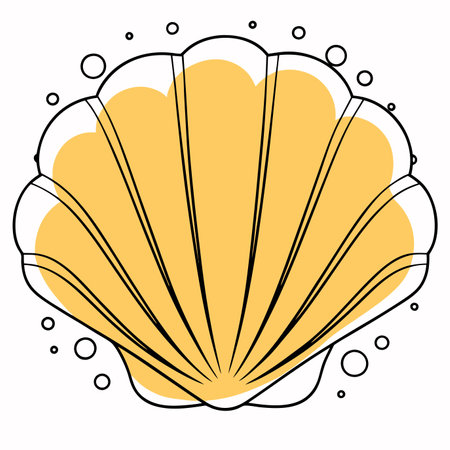 Minimalist Seashell on white background