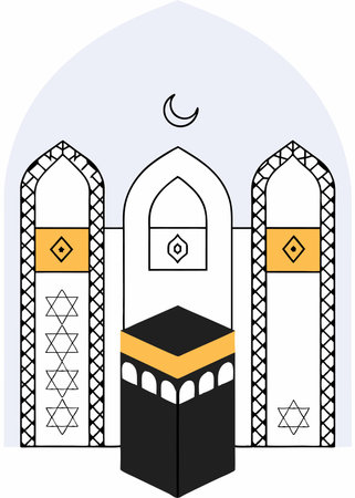 Minimalist Islamic background on white backgroundのイラスト素材