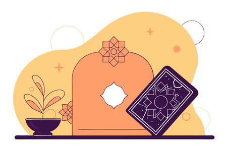 Minimalist Islamic background on white backgroundのイラスト素材