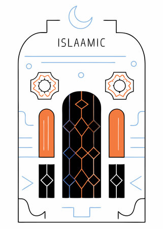 Minimalist Islamic background on white backgroundのイラスト素材