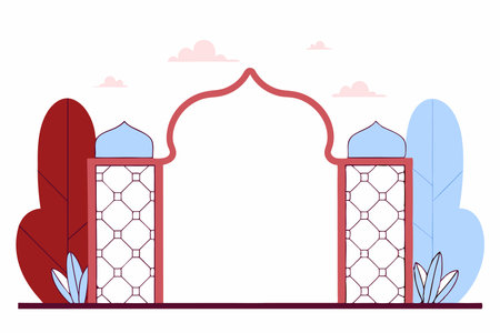 Minimalist Islamic background on white backgroundのイラスト素材