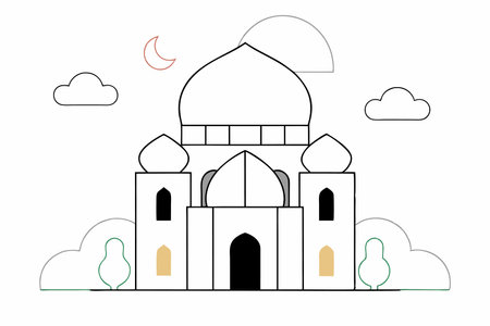 Minimalist Islamic mosque backgroundのイラスト素材