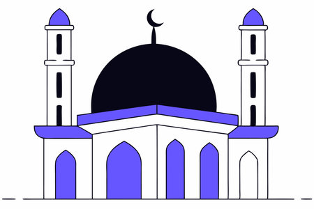 Minimalist Islamic mosque backgroundのイラスト素材