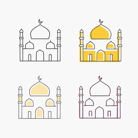Minimalist Islamic mosque backgroundのイラスト素材