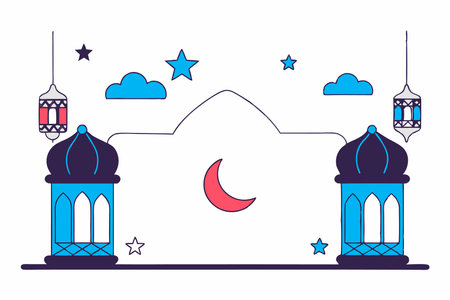 Minimalist islamic ramadan kareem backgroundのイラスト素材