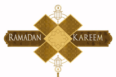 Minimalist ramadan kareem illustrationのイラスト素材
