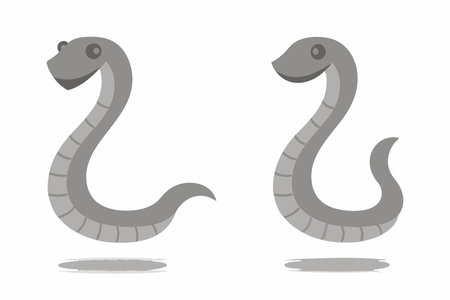 Minimalist Rattlesnakes on white backgroundのイラスト素材