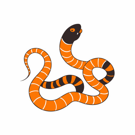 Minimalist Rattlesnakes on white backgroundのイラスト素材