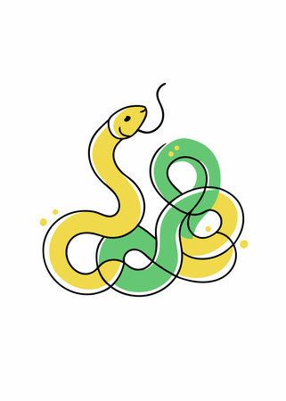 Minimalist Rattlesnakes on white background
