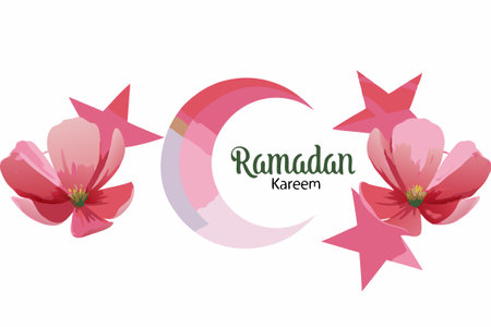 Ramadan kareem decorative art on white backgroundのイラスト素材