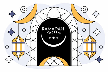 Ramadan Kareem greeting card designのイラスト素材