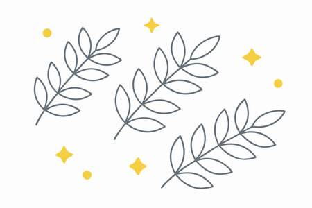 Minimalist Tropical Leaves on white backgroundのイラスト素材