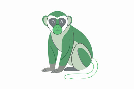 Minimalist monkey on white background