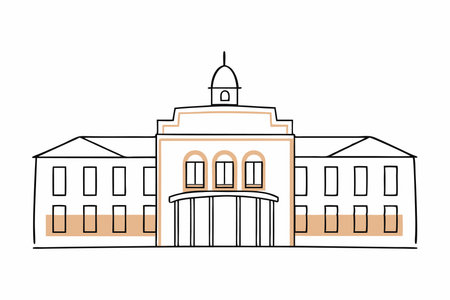Building illustration on white backgroundのイラスト素材