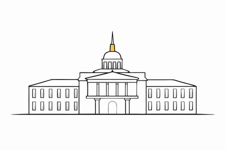 Building illustration on white backgroundのイラスト素材