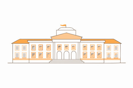 Building illustration on white backgroundのイラスト素材
