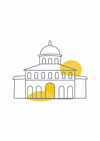 Building illustration on white backgroundのイラスト素材