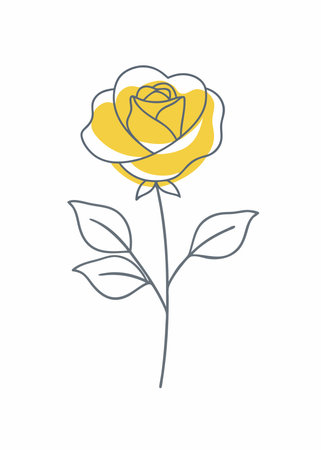 rose flower isolated on white background, vector illustration, eps10のイラスト素材