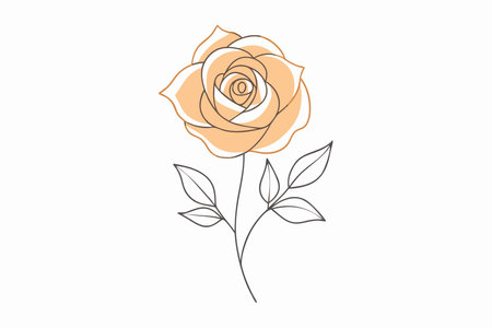 Rose flower isolated on white background. Hand drawn vector illustration in doodle style.のイラスト素材