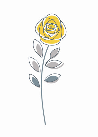 yellow rose icon over white background colorful design vector illustration  vector illustrationのイラスト素材