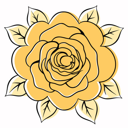 Yellow rose on a white background. Vector illustration for your design.のイラスト素材