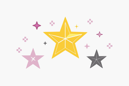 Set of stars shape on white background
