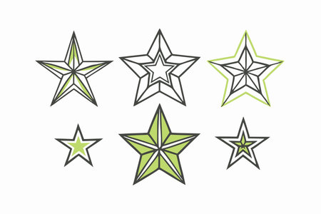 Set of stars shape on white background