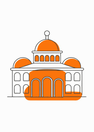 Building illustration on white backgroundのイラスト素材